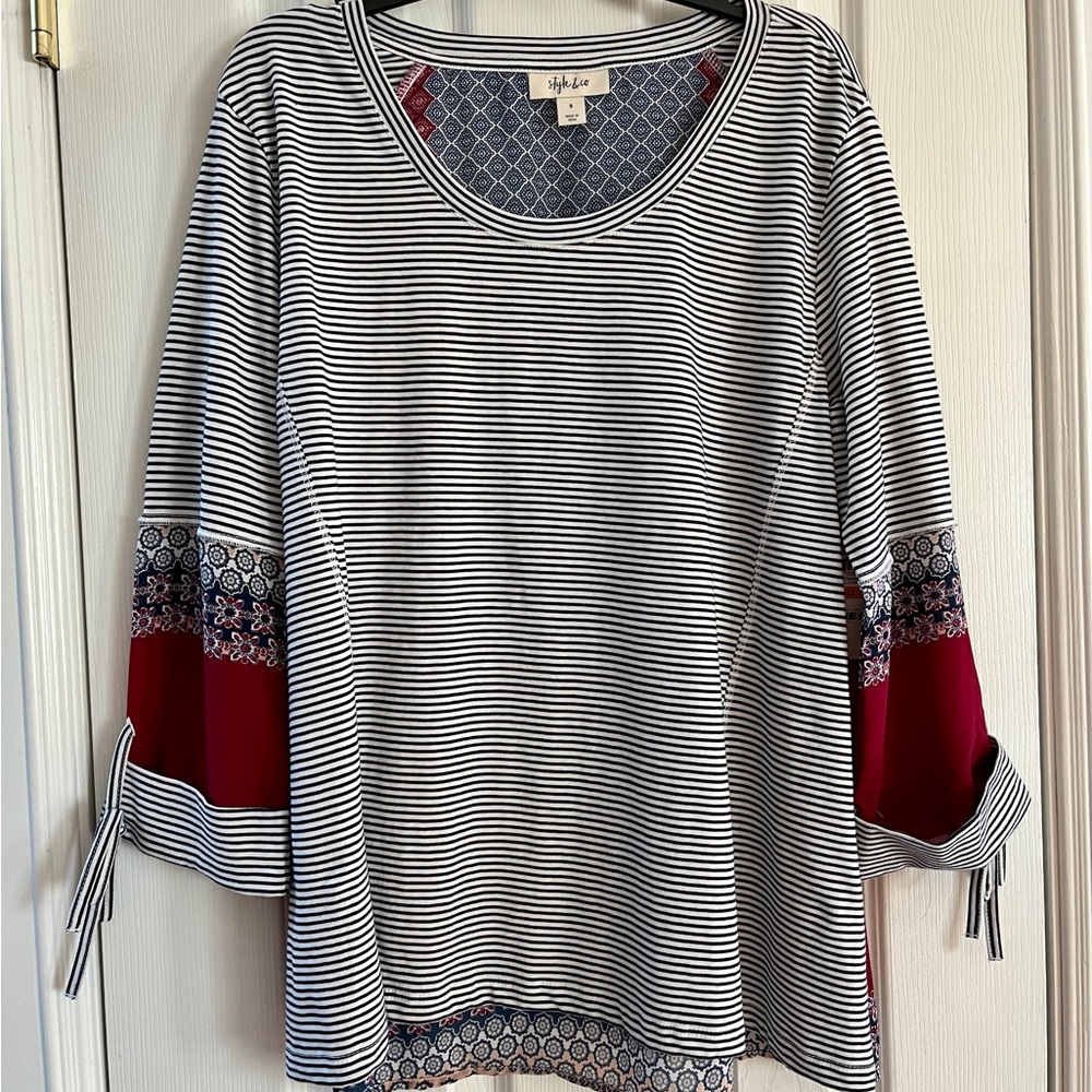 Brand New 3/4 sleeve Style & Co top. Beautiful and comfortable 100% cotton.